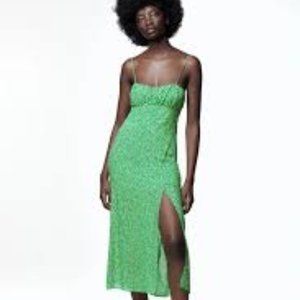 NWT Green Zara midi dress Size M